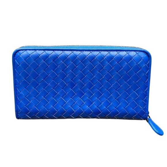 BOTTEGA VENETA Blue Intrecciato Wallet - Picture 2 of 9
